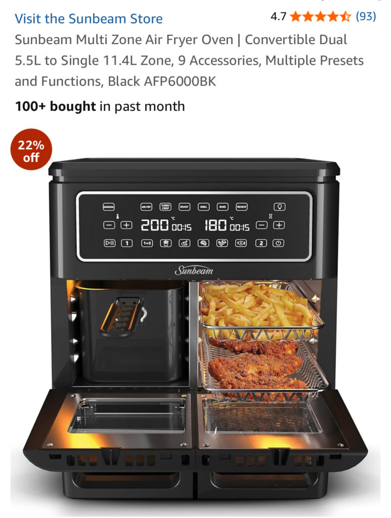 Sunbeam Multi Zone Air Fryer Oven